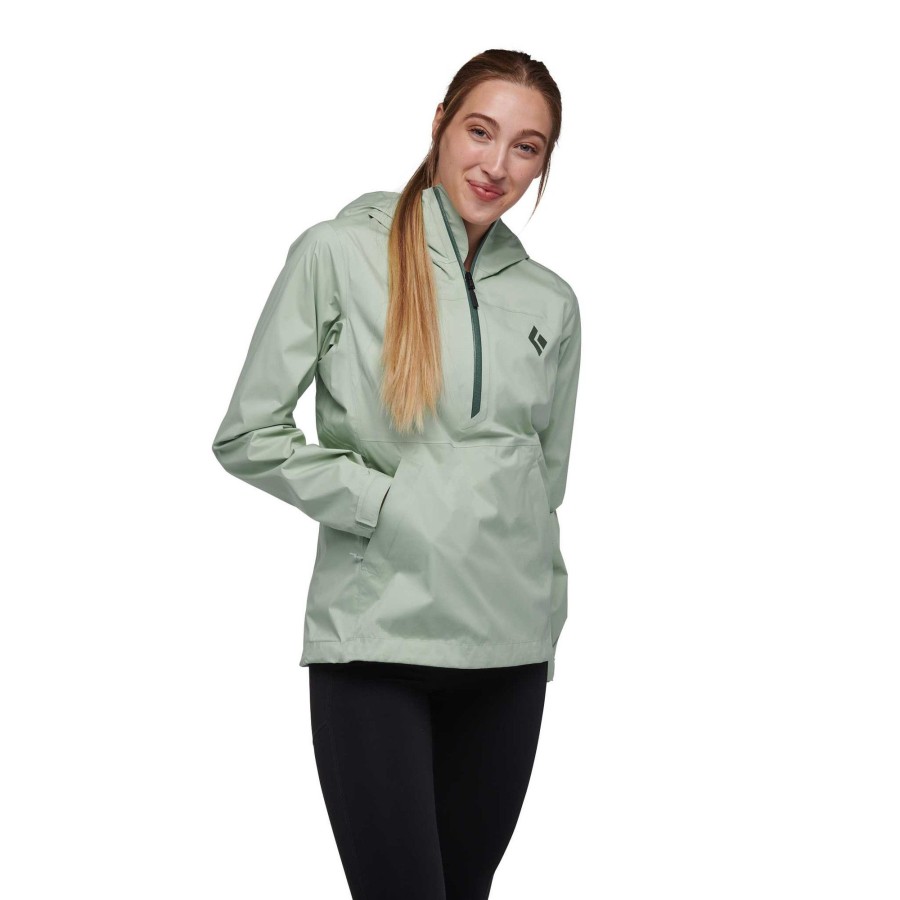 New Black Diamond Anorak Imperm Able Stormline Stretch Pour Femme Vert Mousse