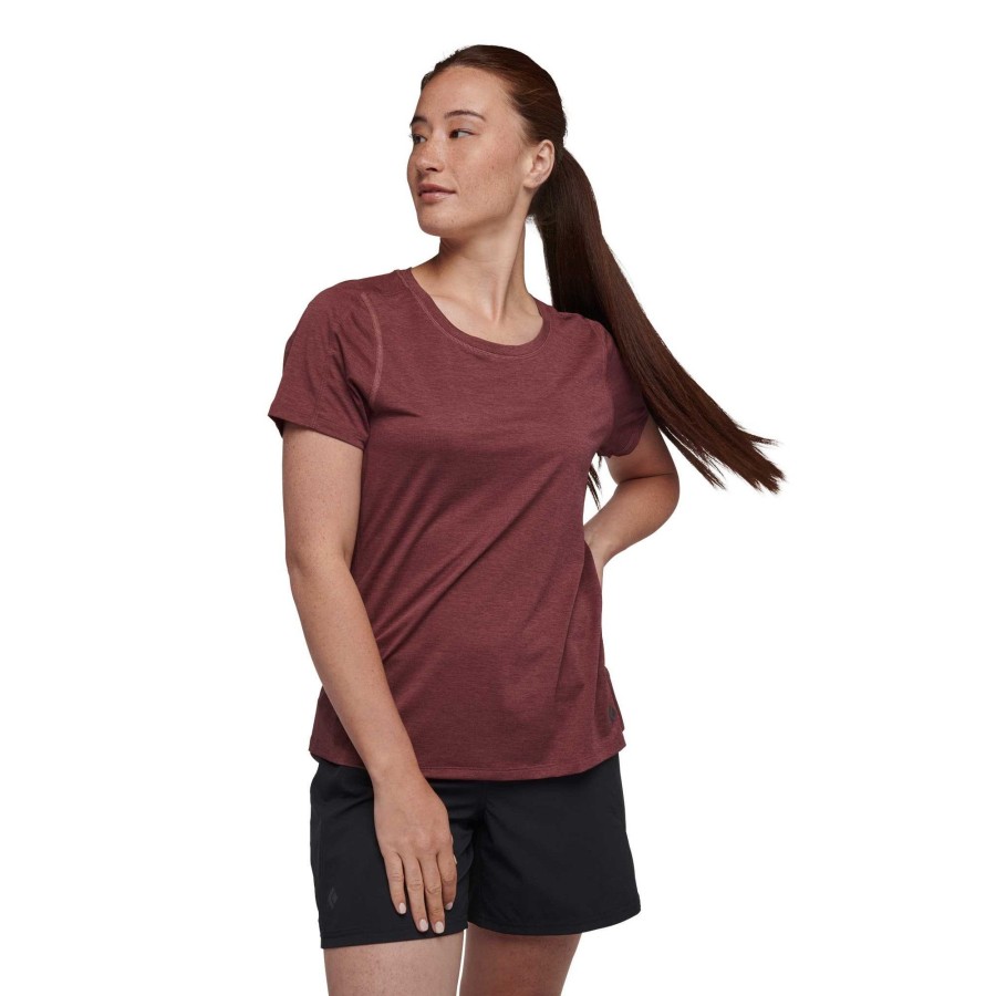 Hot Black Diamond T-Shirt Technique Manches Courtes Lightwire Pour Femmes Merisier