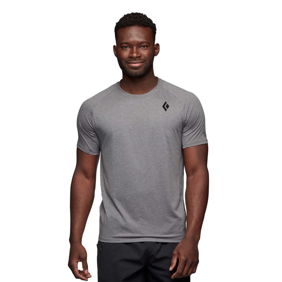 Wholesale Black Diamond T-Shirt Technique Manches Courtes Lightwire Pour Hommes Gris Acier