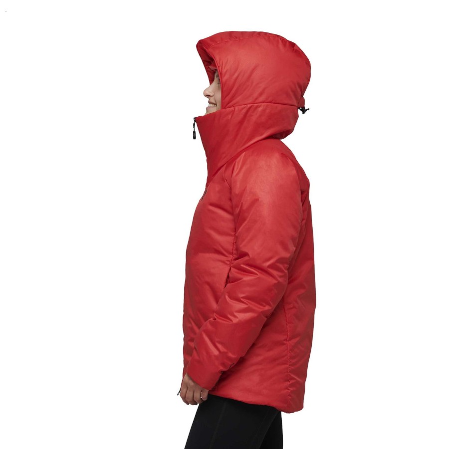 Hot Black Diamond Parka D'Assurage Femme Rouge Corail