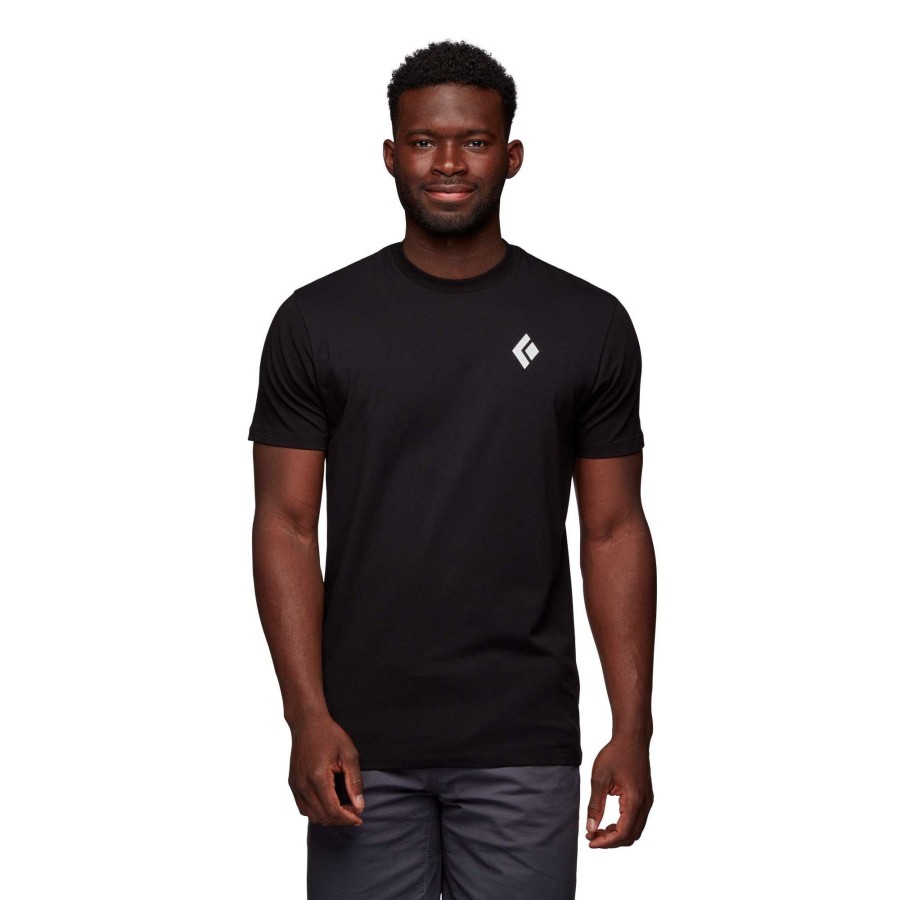 New Black Diamond T-Shirt Badge De Montagne Pour Hommes Noir