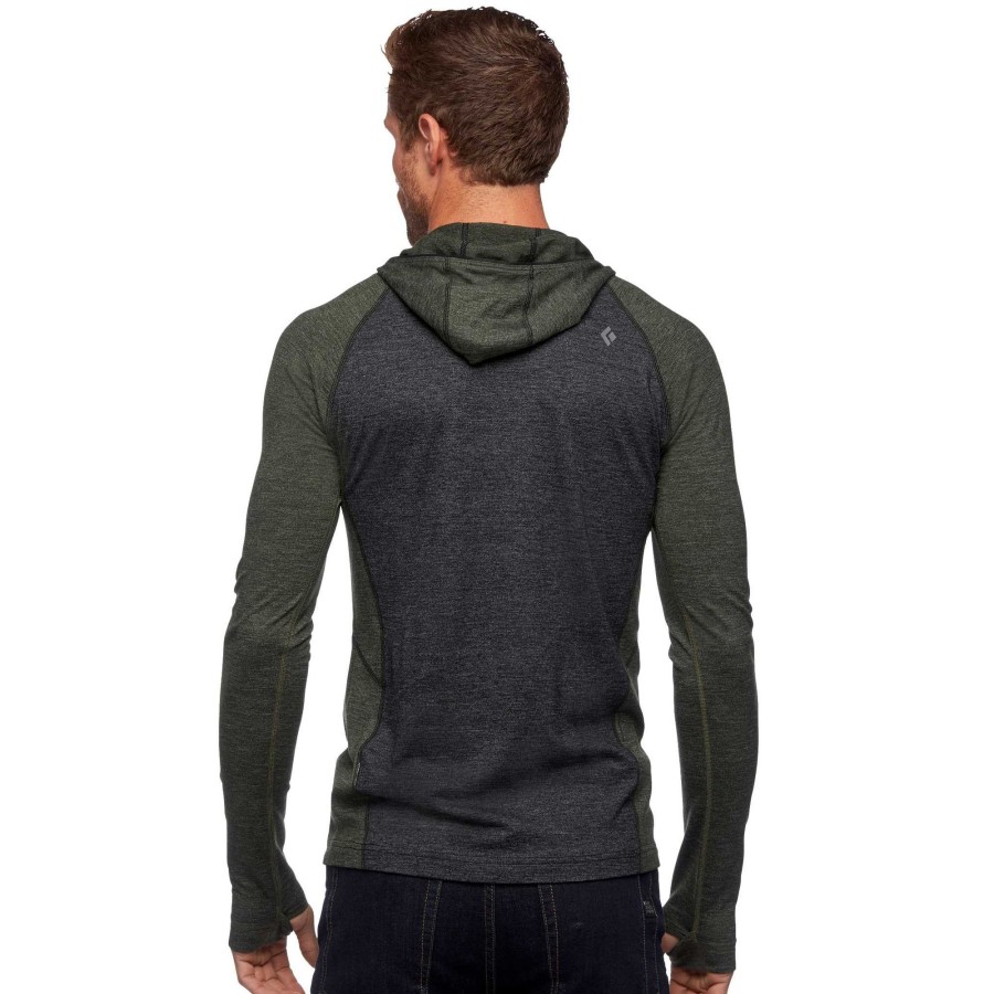 Clearance Black Diamond Sweat Capuche Demi-Zip Pour Hommes Solution 150 Merino Baselayer Crew Noir/Cypr S