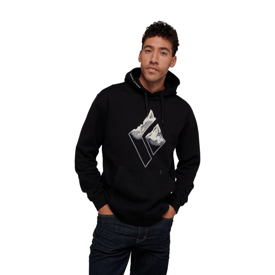 New Black Diamond Sweat Capuche Avec Logo De Montagne Pour Hommes Noir