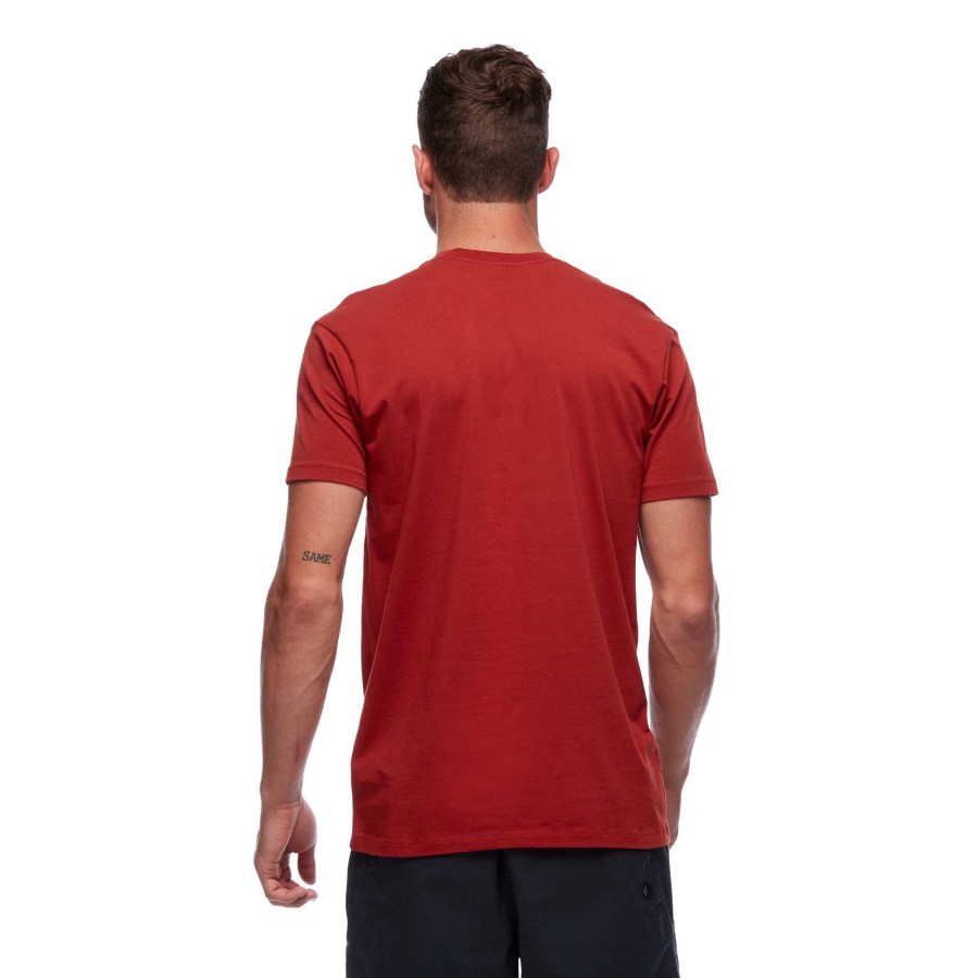 New Black Diamond T-Shirt De Montagne Imprim Bloc Pour Hommes Roche Rouge