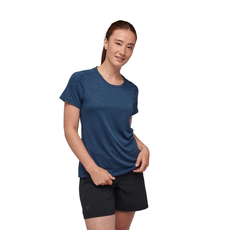 Hot Black Diamond T-Shirt Technique Manches Courtes Lightwire Pour Femmes Bleu D'Encre